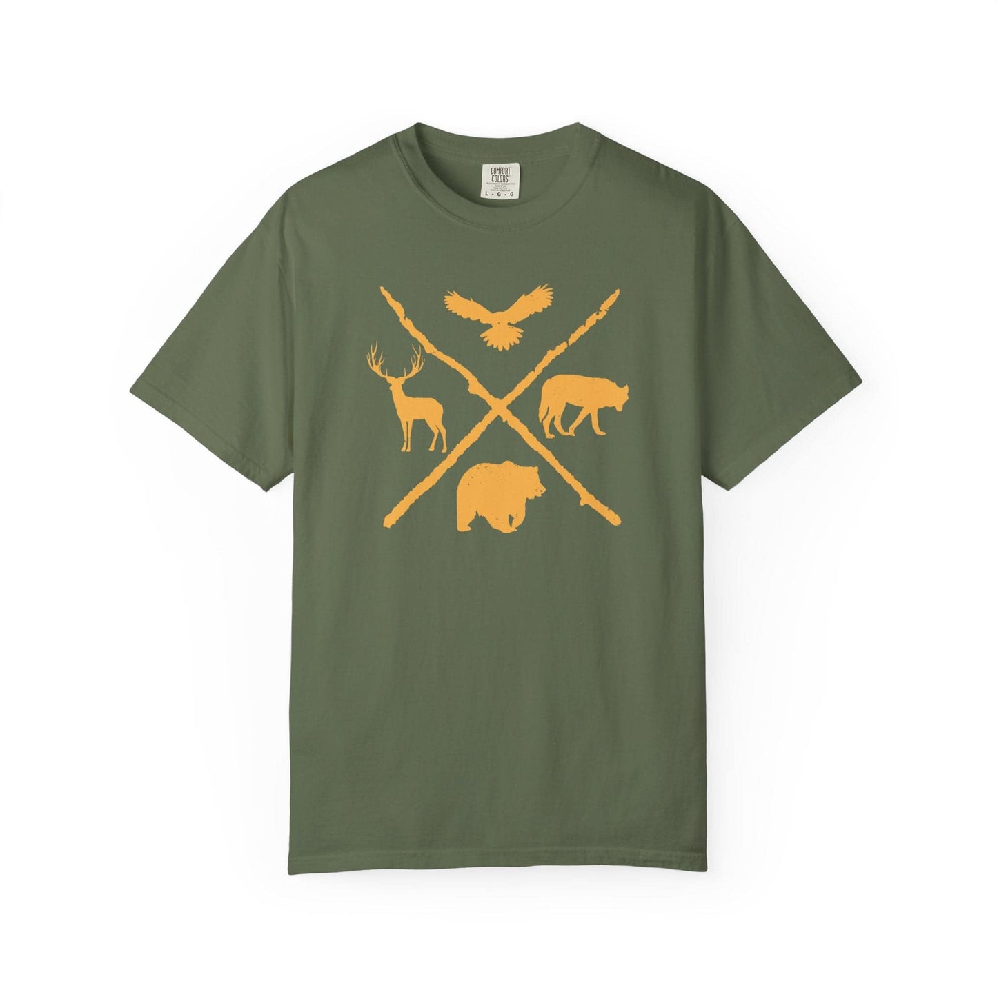 Wildlife Love T-Shirt In Sage / S Lightweight adventure tee for outdoor lovers Perfect for hiking camping or road trips Made from soft breathable cotton for all-day comfort Ideal for nature lovers and adventurers FAYO Threads outdoor apparel remember Fun Awaits You Outside