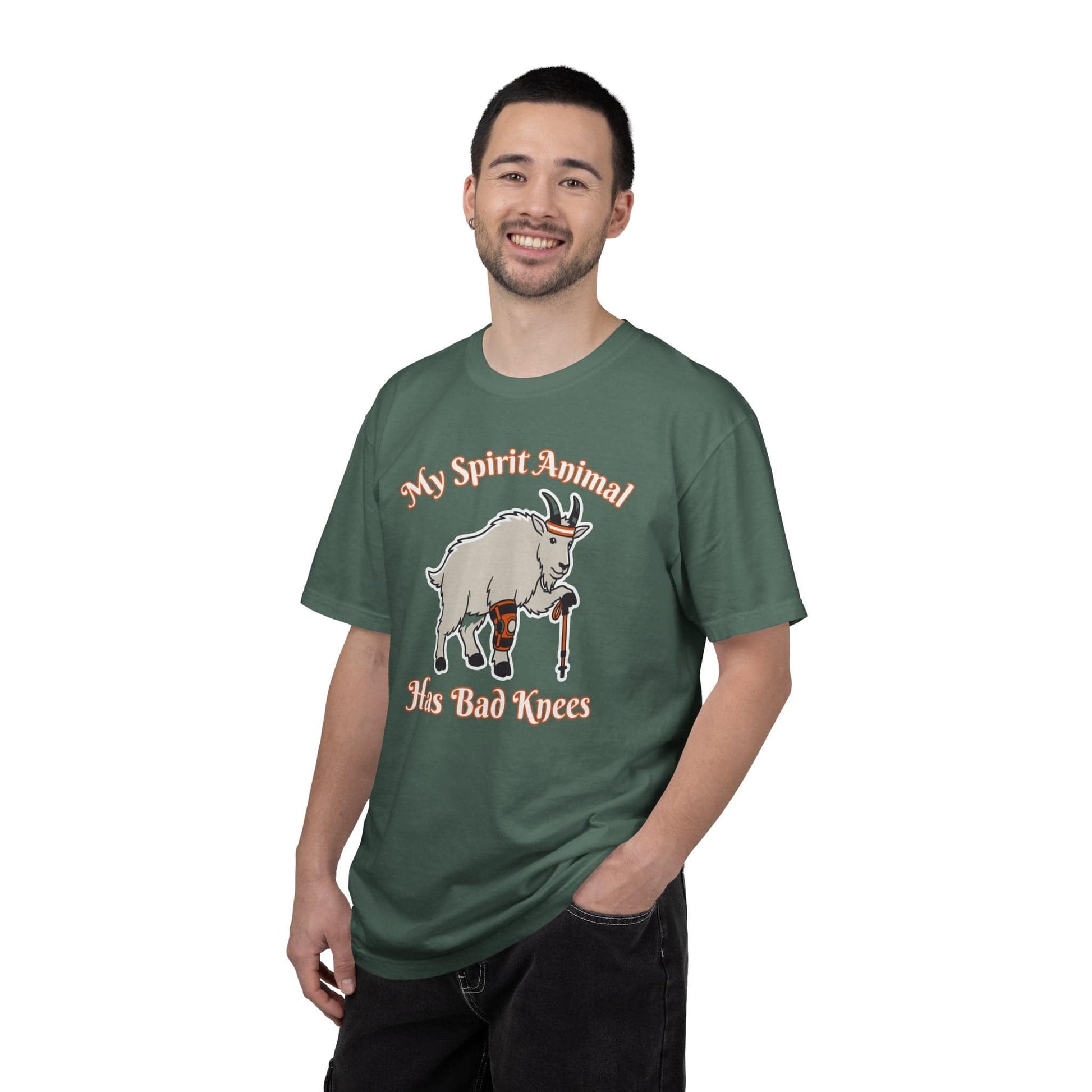 Spirit Animal Has Bad Knees T-Shirt In Lightweight adventure tee for outdoor lovers Perfect for hiking camping or road trips Made from soft breathable cotton for all-day comfort Ideal for nature lovers and adventurers FAYO Threads outdoor apparel remember Fun Awaits You Outside