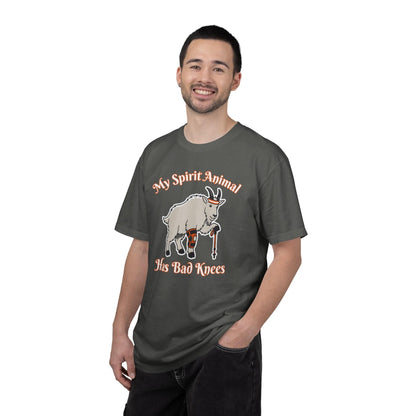 Spirit Animal Has Bad Knees T-Shirt In Lightweight adventure tee for outdoor lovers Perfect for hiking camping or road trips Made from soft breathable cotton for all-day comfort Ideal for nature lovers and adventurers FAYO Threads outdoor apparel remember Fun Awaits You Outside