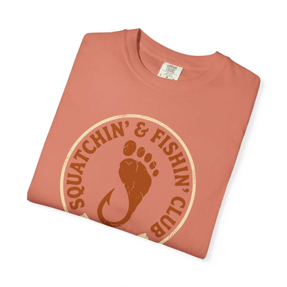Squatchin' & Fishin' Club T-Shirt In Lightweight adventure tee for outdoor lovers Perfect for hiking camping or road trips Made from soft breathable cotton for all-day comfort Ideal for nature lovers and adventurers FAYO Threads outdoor apparel remember Fun Awaits You Outside