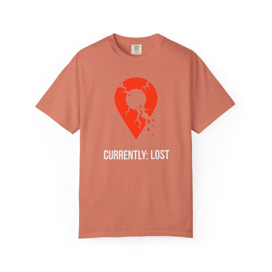 Currently Lost T-Shirt In Terracotta / S Lightweight adventure tee for outdoor lovers Perfect for hiking camping or road trips Made from soft breathable cotton for all-day comfort Ideal for nature lovers and adventurers FAYO Threads outdoor apparel remember Fun Awaits You Outside