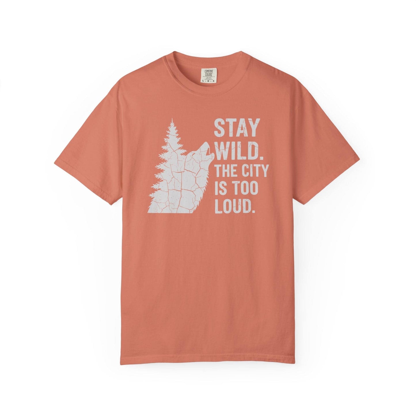 Loud City Stay Wild T-Shirt In Terracotta / S Lightweight adventure tee for outdoor lovers Perfect for hiking camping or road trips Made from soft breathable cotton for all-day comfort Ideal for nature lovers and adventurers FAYO Threads outdoor apparel remember Fun Awaits You Outside