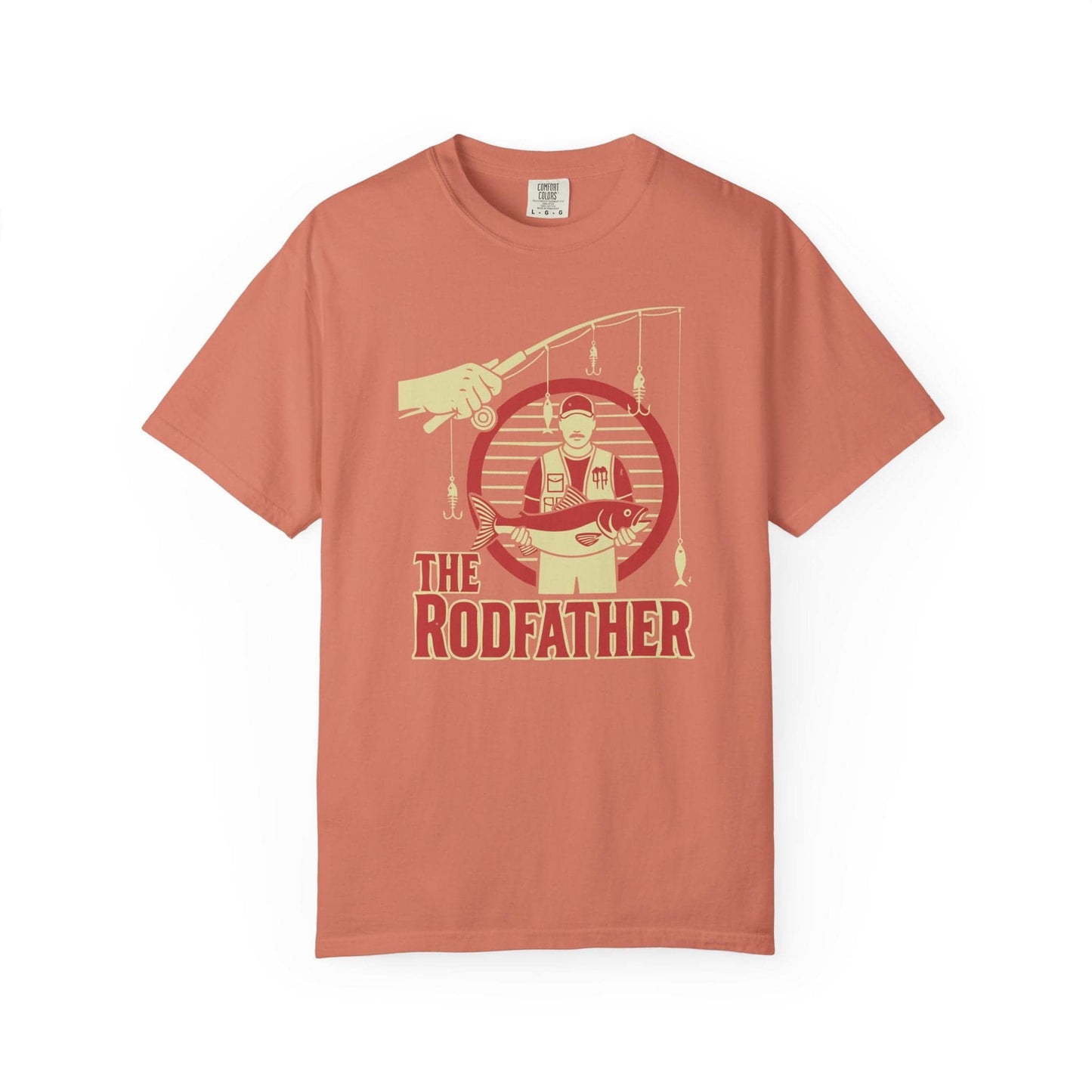 The Rodfather T-Shirt In Terracotta / S Lightweight adventure tee for outdoor lovers Perfect for hiking camping or road trips Made from soft breathable cotton for all-day comfort Ideal for nature lovers and adventurers FAYO Threads outdoor apparel remember Fun Awaits You Outside