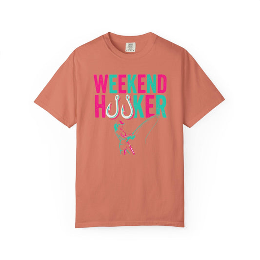 Weekend Hooker T-Shirt In Terracotta / S Lightweight adventure tee for outdoor lovers Perfect for hiking camping or road trips Made from soft breathable cotton for all-day comfort Ideal for nature lovers and adventurers FAYO Threads outdoor apparel remember Fun Awaits You Outside