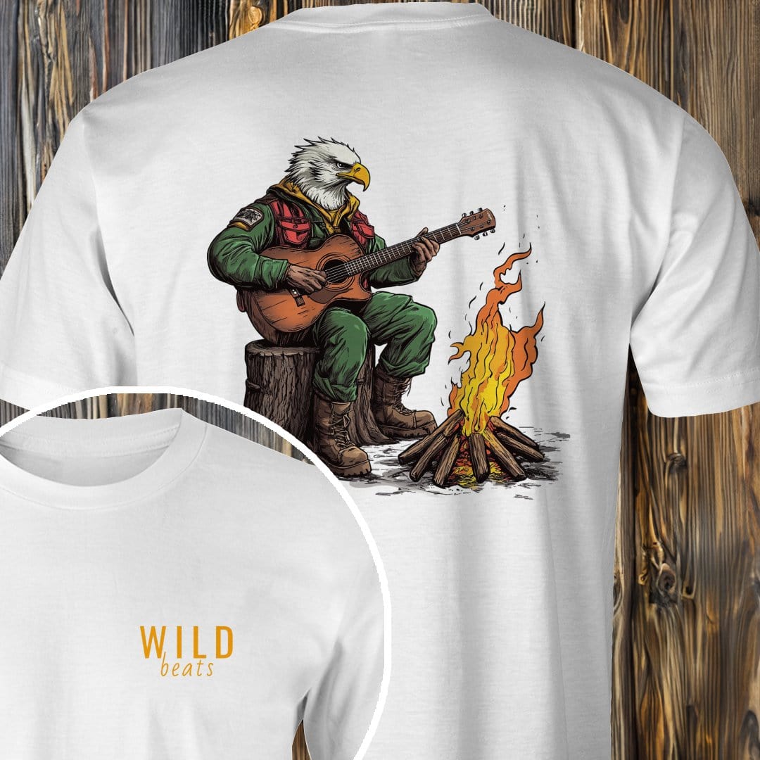 MyDesigns T-Shirt White / S Bald Eagle Campfire Jam T-Shirt