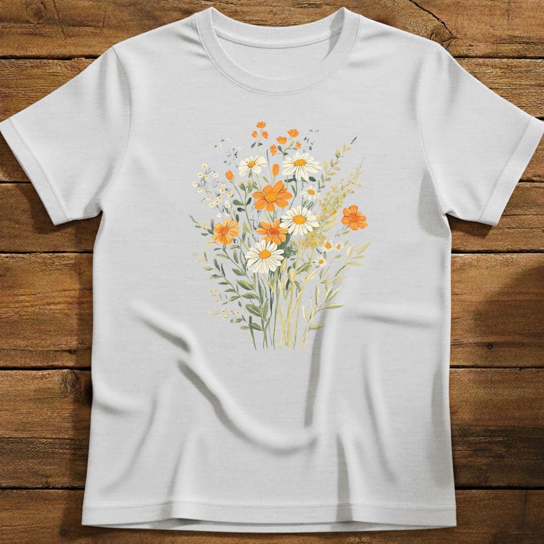 Daisy Dreams T-Shirt In White / S Lightweight adventure tee for outdoor lovers Perfect for hiking camping or road trips Made from soft breathable cotton for all-day comfort Ideal for nature lovers and adventurers FAYO Threads outdoor apparel remember Fun Awaits You Outside