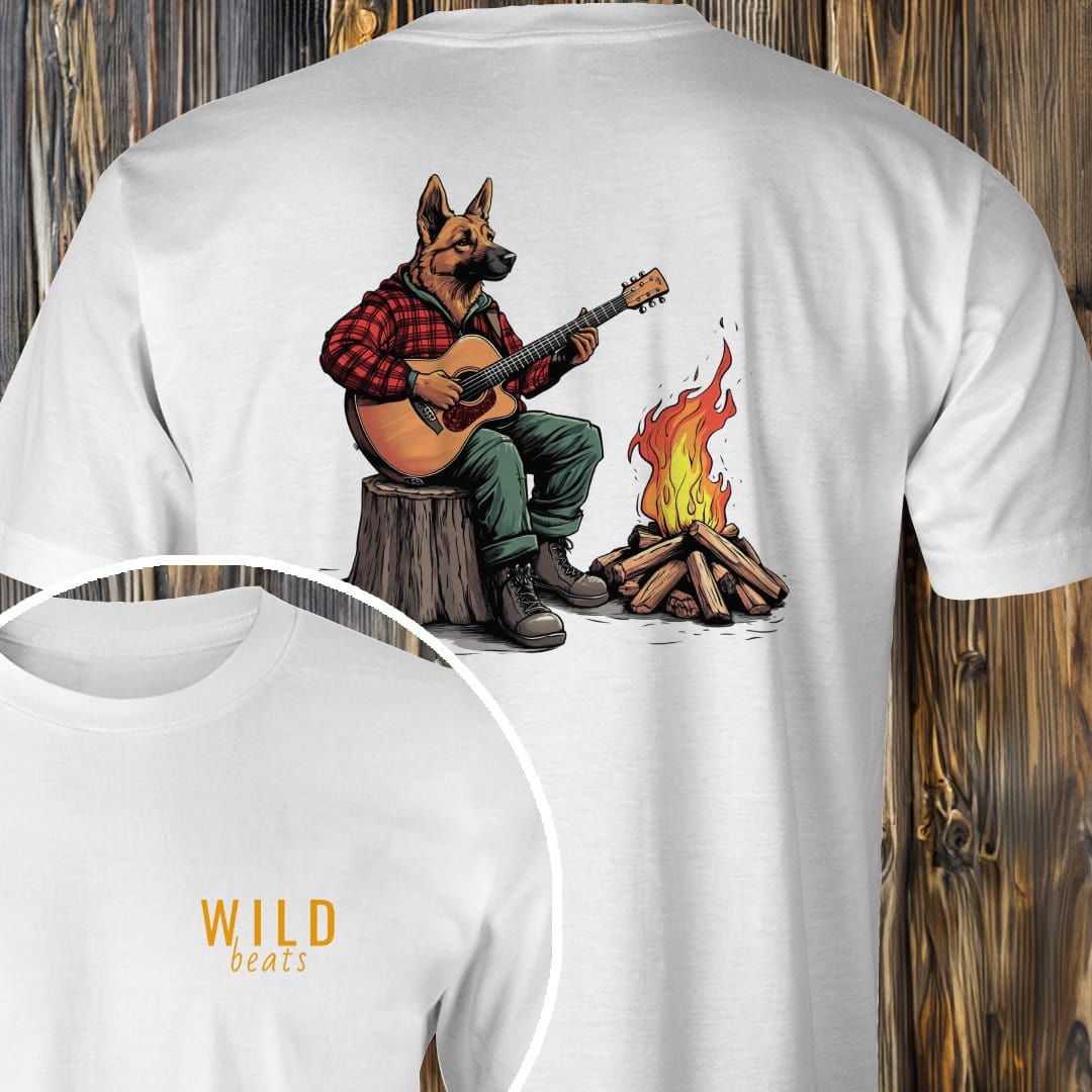 MyDesigns T-Shirt White / S German Shepherd Bonfire Jam T-Shirt