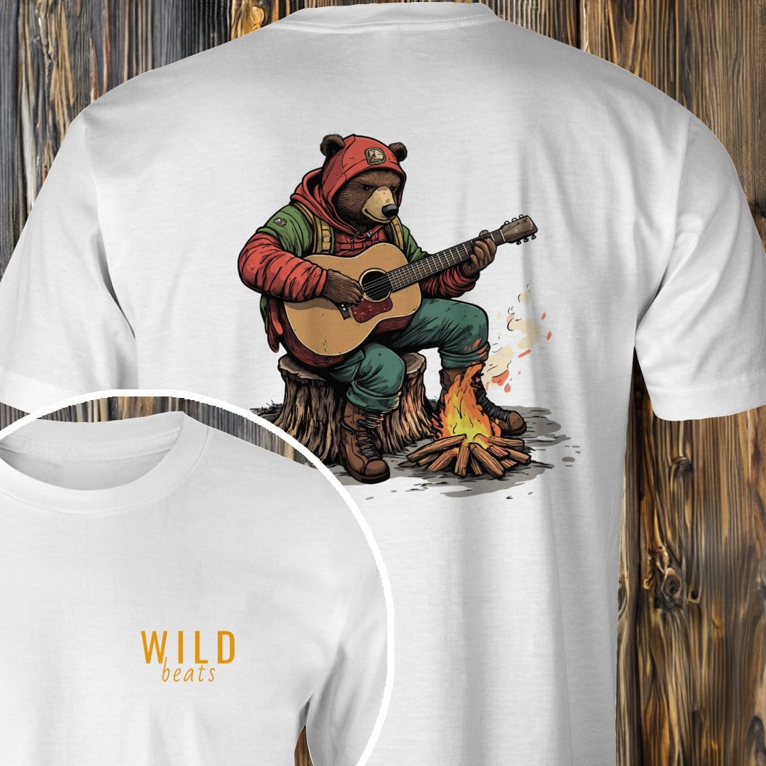 MyDesigns T-Shirt White / S Grizzly Bear Campfire Jam T-Shirt