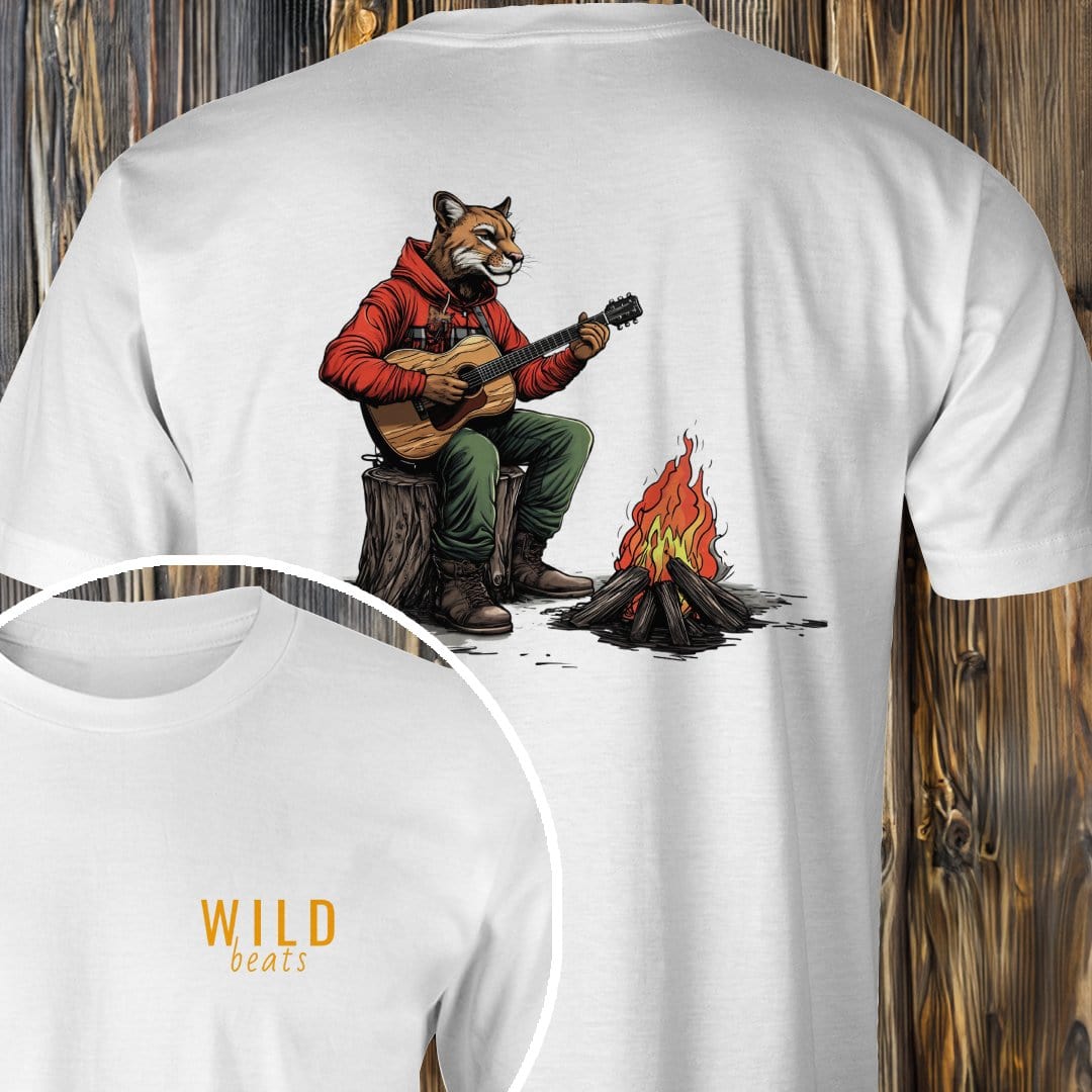 MyDesigns T-Shirt White / S Mountain Lion Campfire Jam T-Shirt