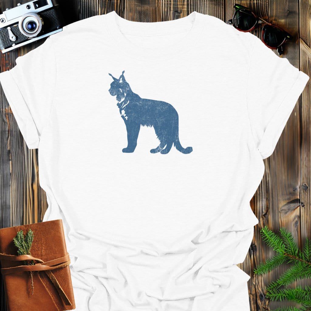 Vintage Lynx T-Shirt In White / S Lightweight adventure tee for outdoor lovers Perfect for hiking camping or road trips Made from soft breathable cotton for all-day comfort Ideal for nature lovers and adventurers FAYO Threads outdoor apparel remember Fun Awaits You Outside